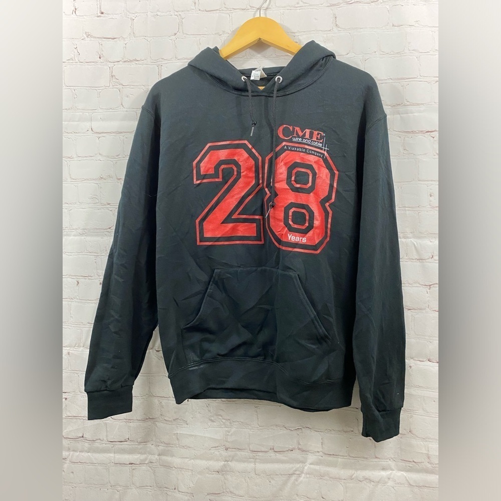 CME Wire & Cable 28 Years Jerzees Nublend Hoodie Mens Size Small Black Fleece